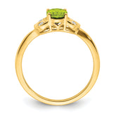 14k Peridot and Diamond Ring